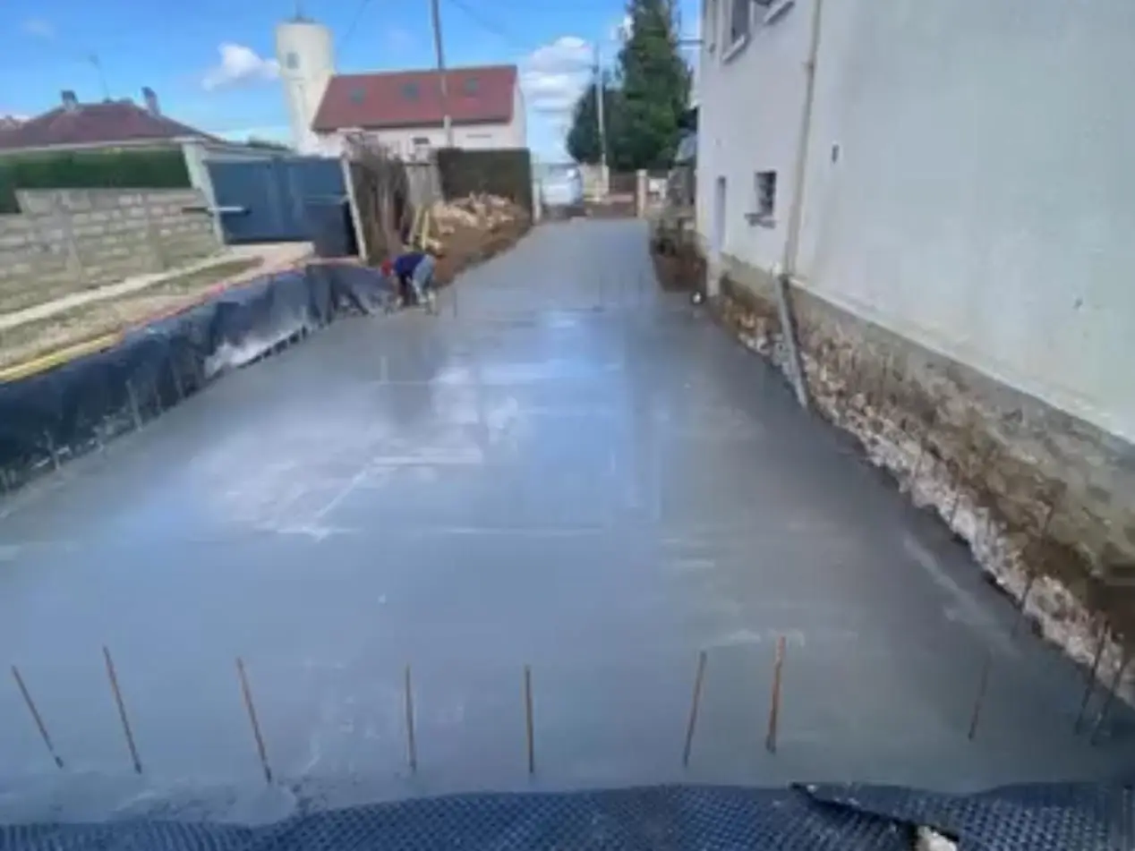 Dalle en béton armé sur terrassement : résultat final